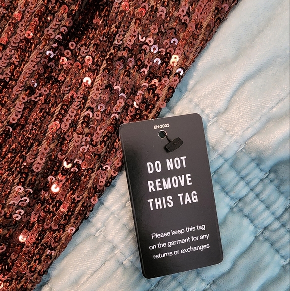 NWT Express High Waisted Sequin Pleated Cropped Pants in Rich Espresso - Small - Picture 8 of 8